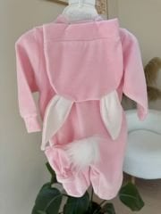 Pembe tavşan kadife tulum