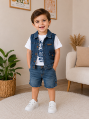 Premium kot yelekli 3’lü takım