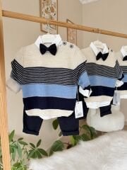 Papyonlu triko kazaklı 3’lü takım