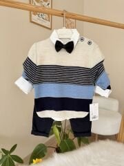 Papyonlu triko kazaklı 3’lü takım