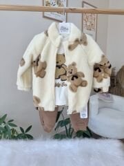 Ayıcık Welsoft hırkalı 3’lü takım (2-3-4 YAŞ )