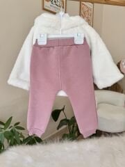 PREMİUM pudra kürklü papatya 3’lü takım