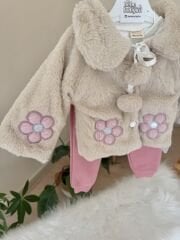 PREMİUM sütlü kahve kürklü papatya 3’lü takım