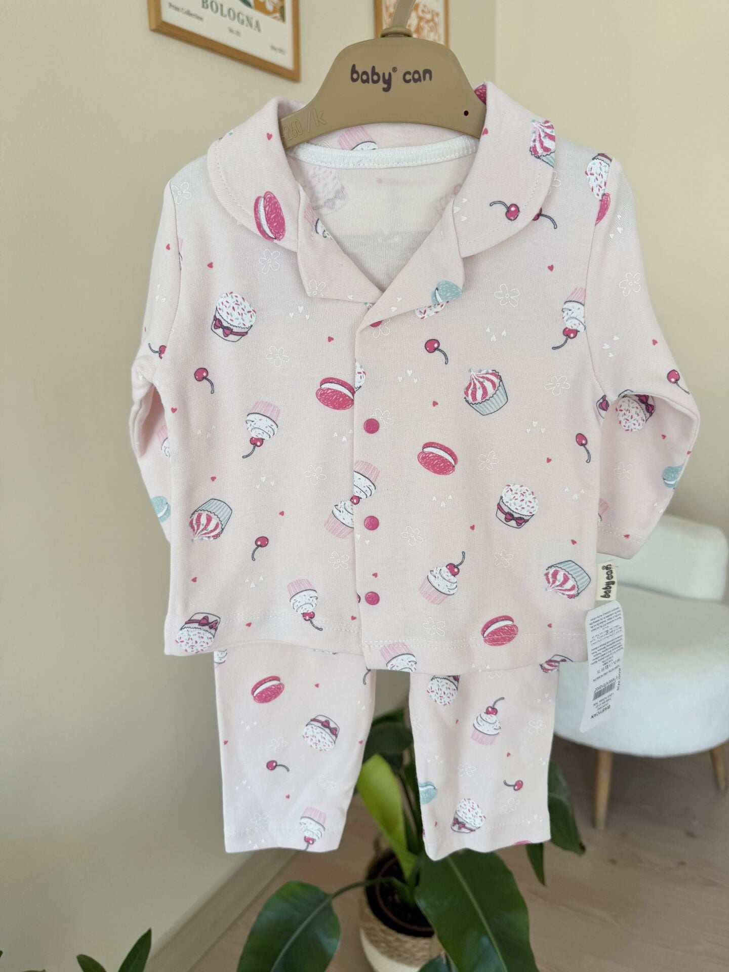 Lüx kalite Pembe cupcake pijama takımı