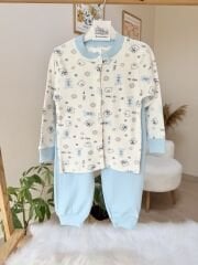 Ayıcık önden çıt çıtlı pijama takımı