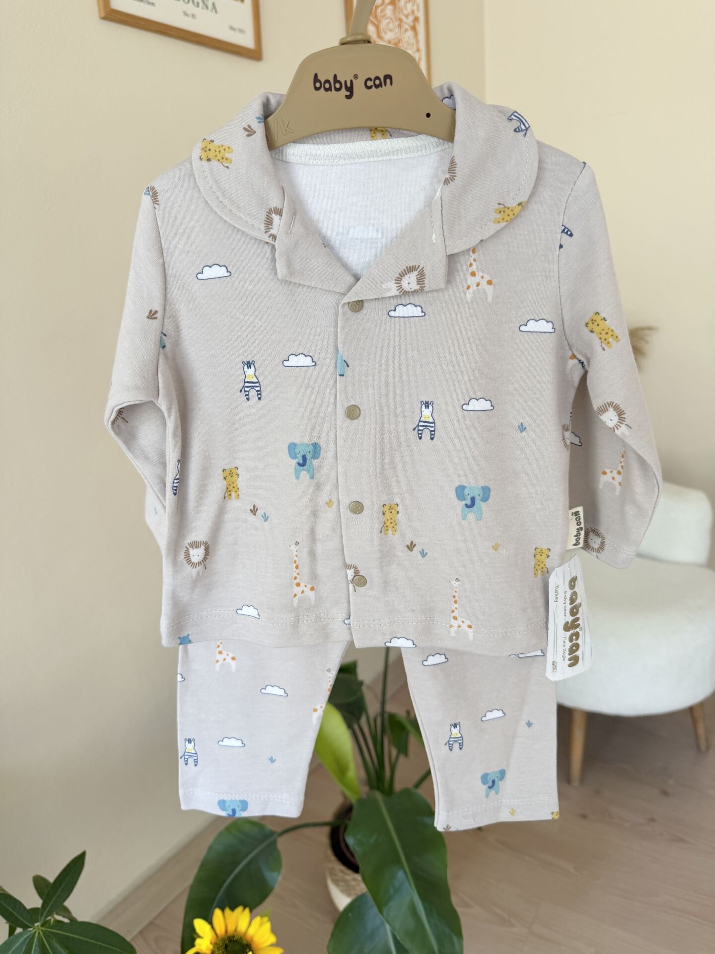 Lüx kalite gri filli pijama takımı