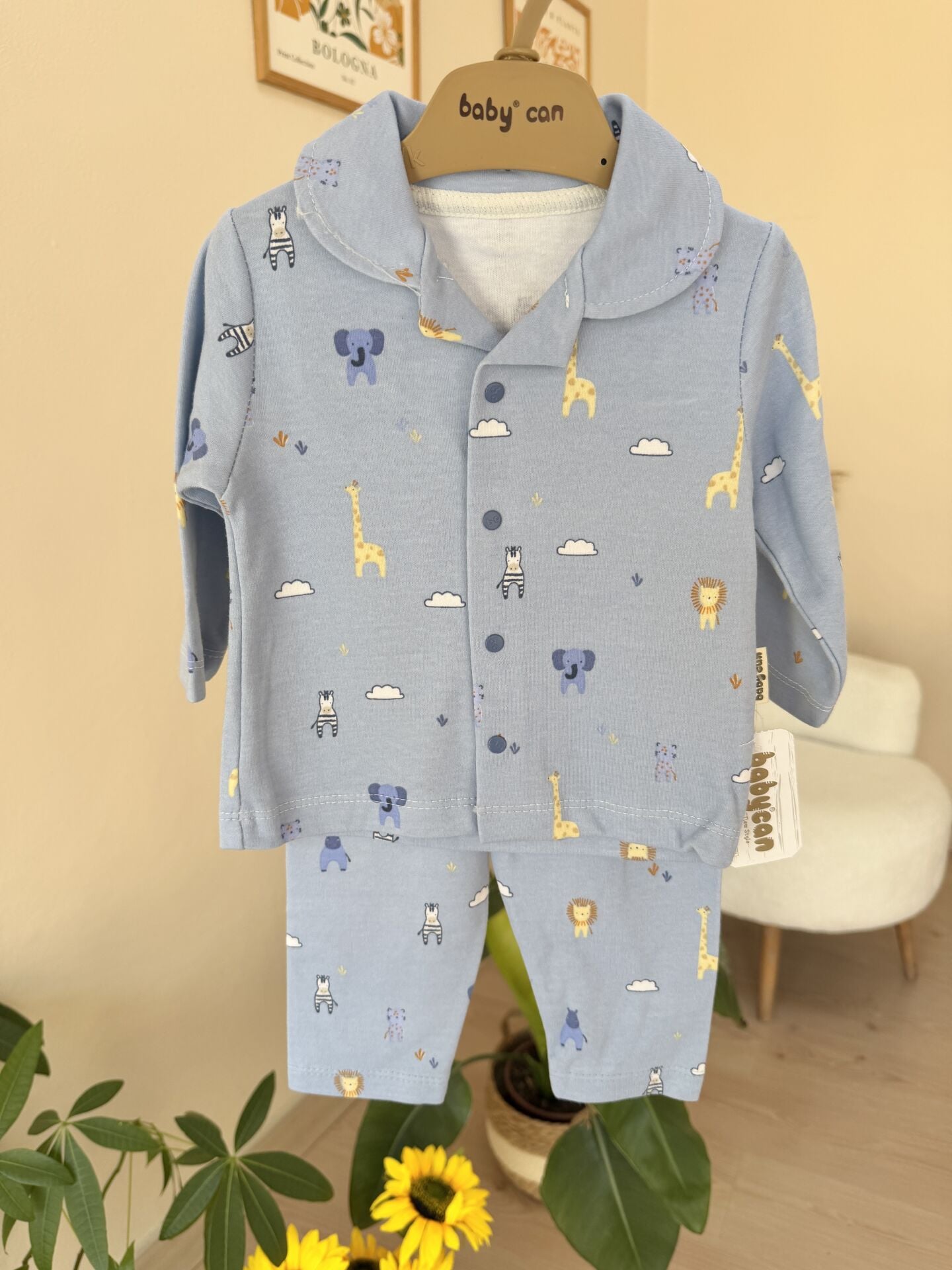 Lüx kalite mavi filli pijama takımı