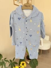 Lüx kalite mavi filli pijama takımı