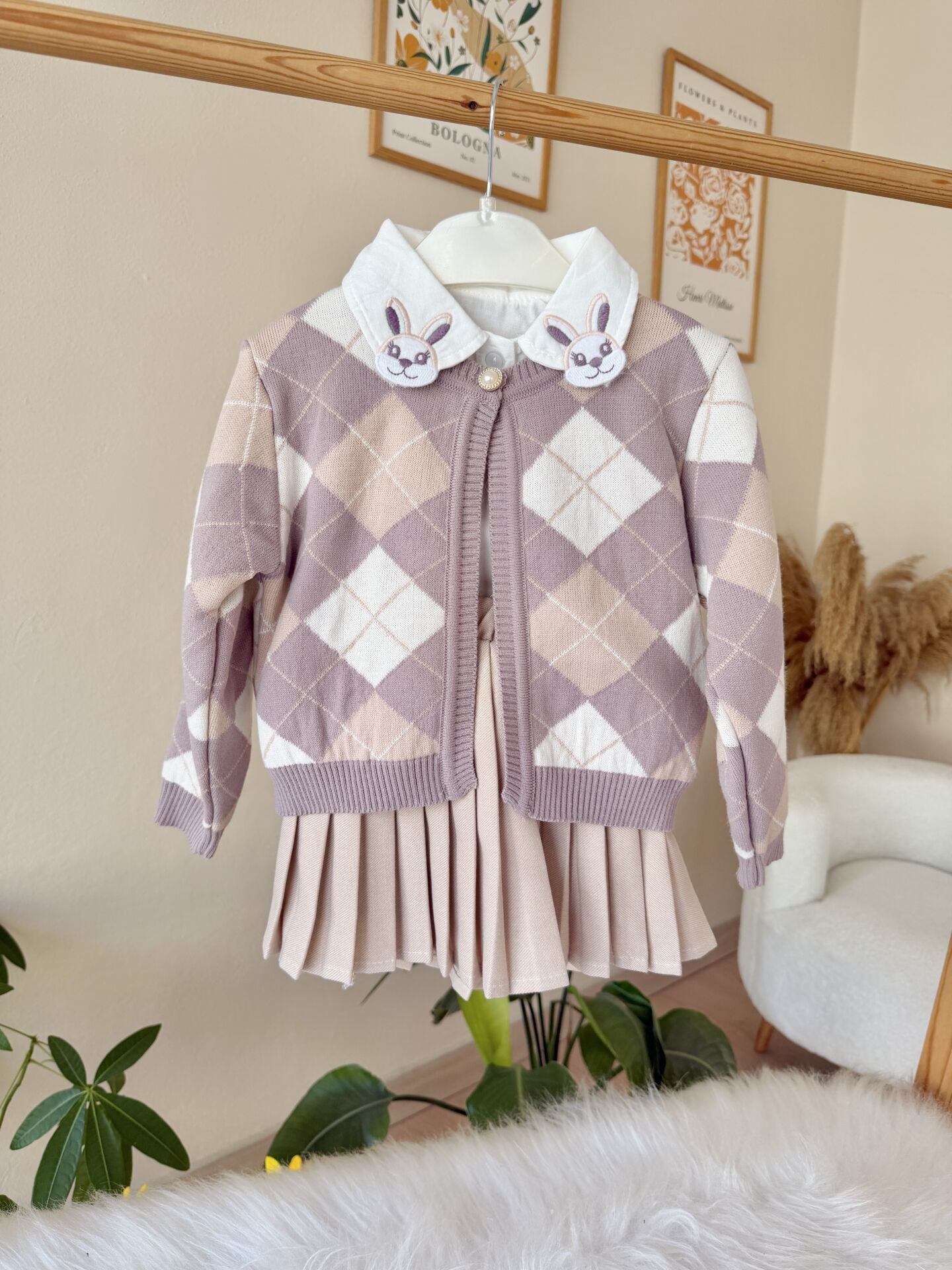 Baklava dilim hırkalı 3’lü takım