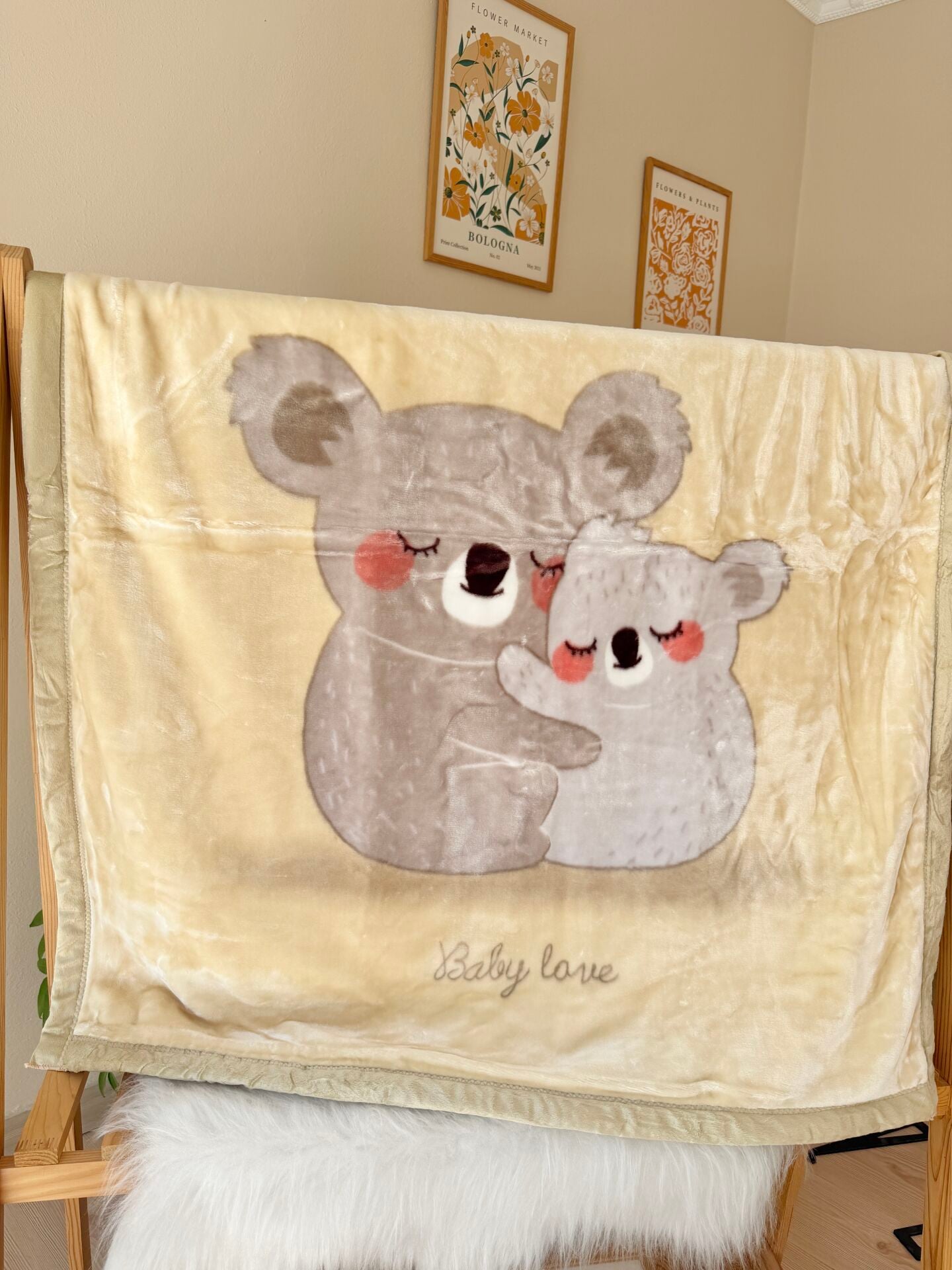 Koala kadifemsi dokulu battaniye