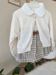 Ekru şort etekli 3’lü takım