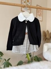 Siyah hırkalı şort etekli 3’lü takım