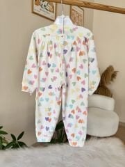 Renkli kalpler pijama takımı