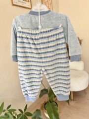 Mavi kadife 2’li takım