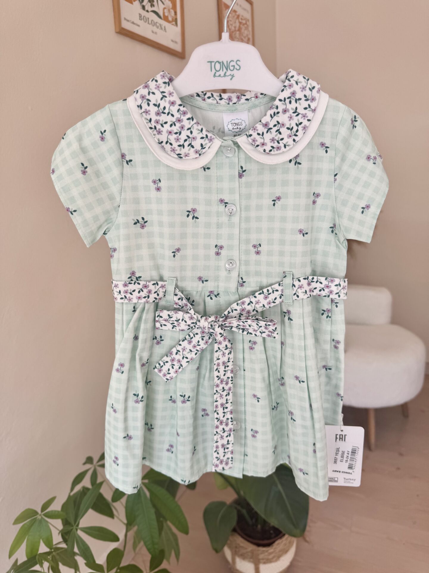 PREMİUM bebe yaka gömlek elbise