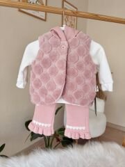 Premium pembe kalpli Welsoft yelekli 3’lü takım