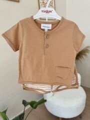 Kahve şortlu takım