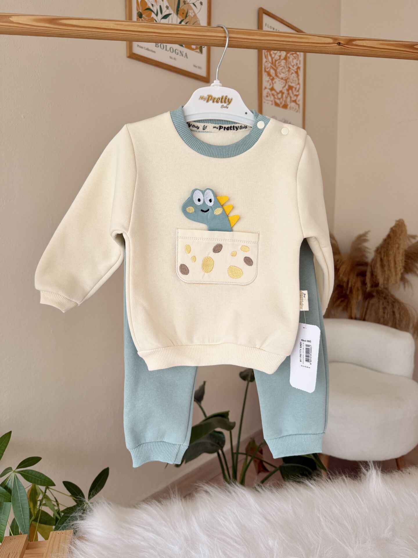 Mint yeşil dinazorlu 2’li takım