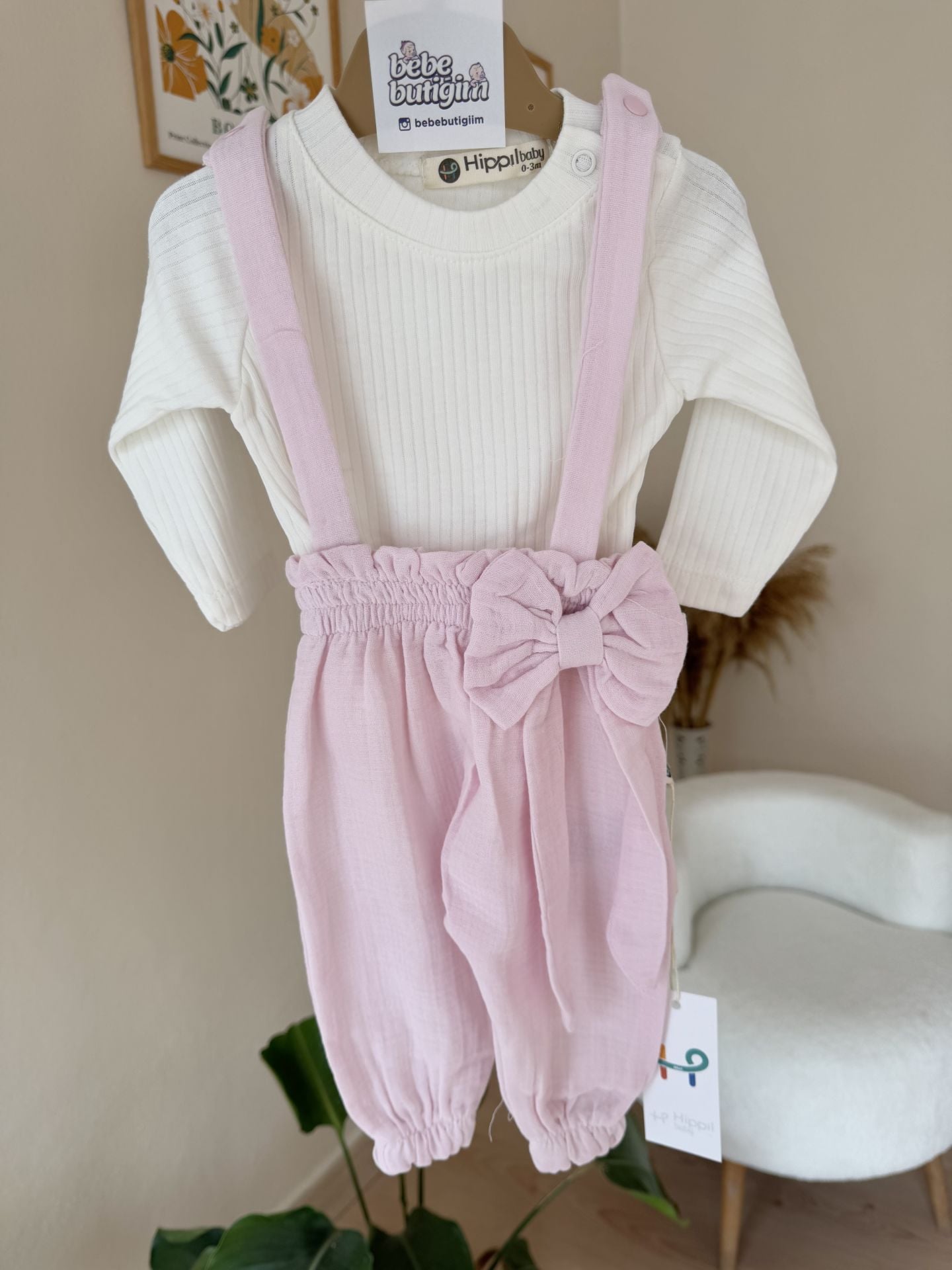 Pembe müslin slopet