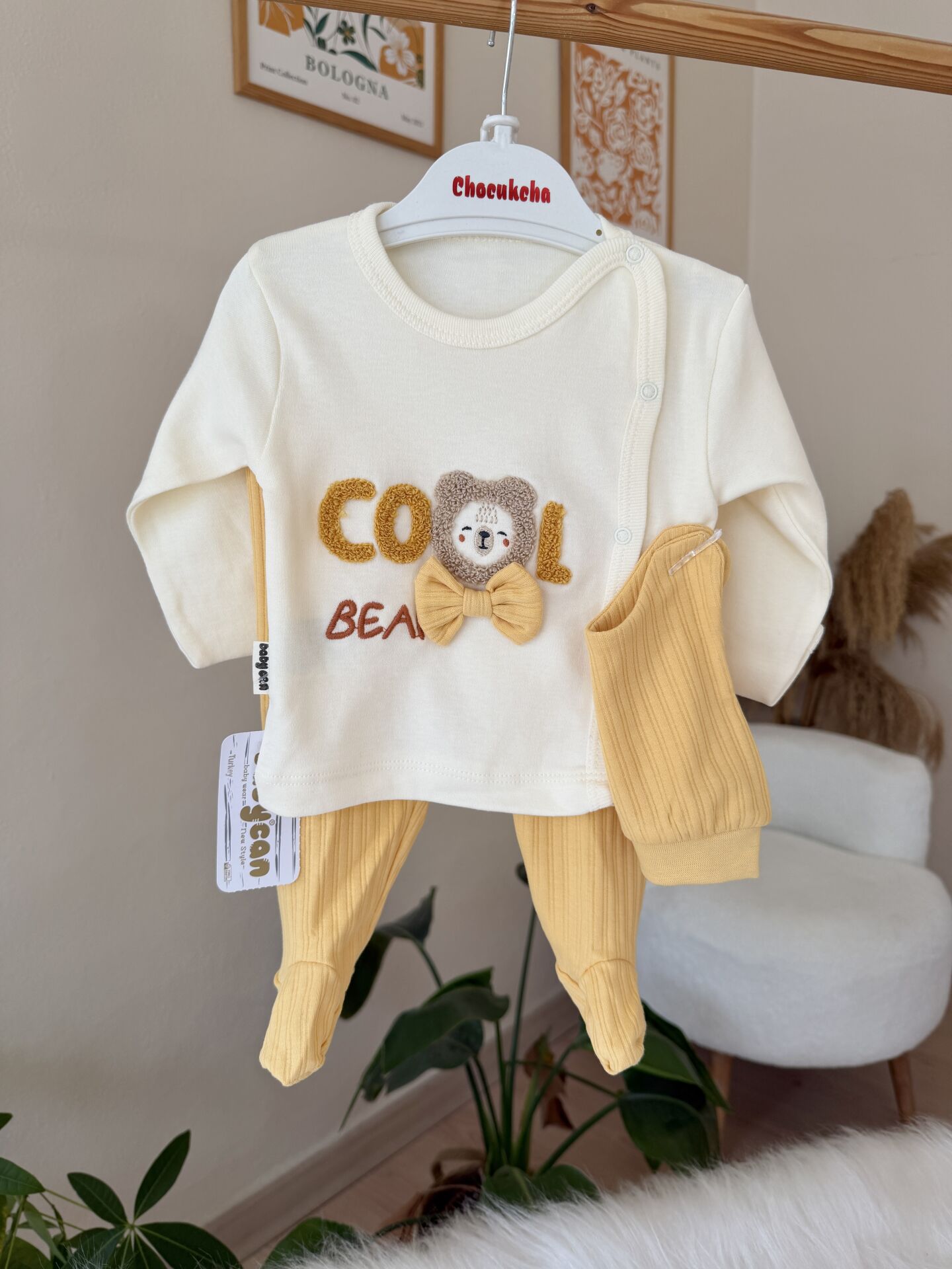 Sarı papyonlu ayıcık 3’lü pratik takım