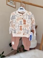 Kahve ayıcıklı 2’li takım