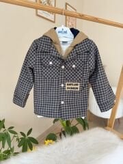 Premium kahve ekose ceketli 3’lü takım