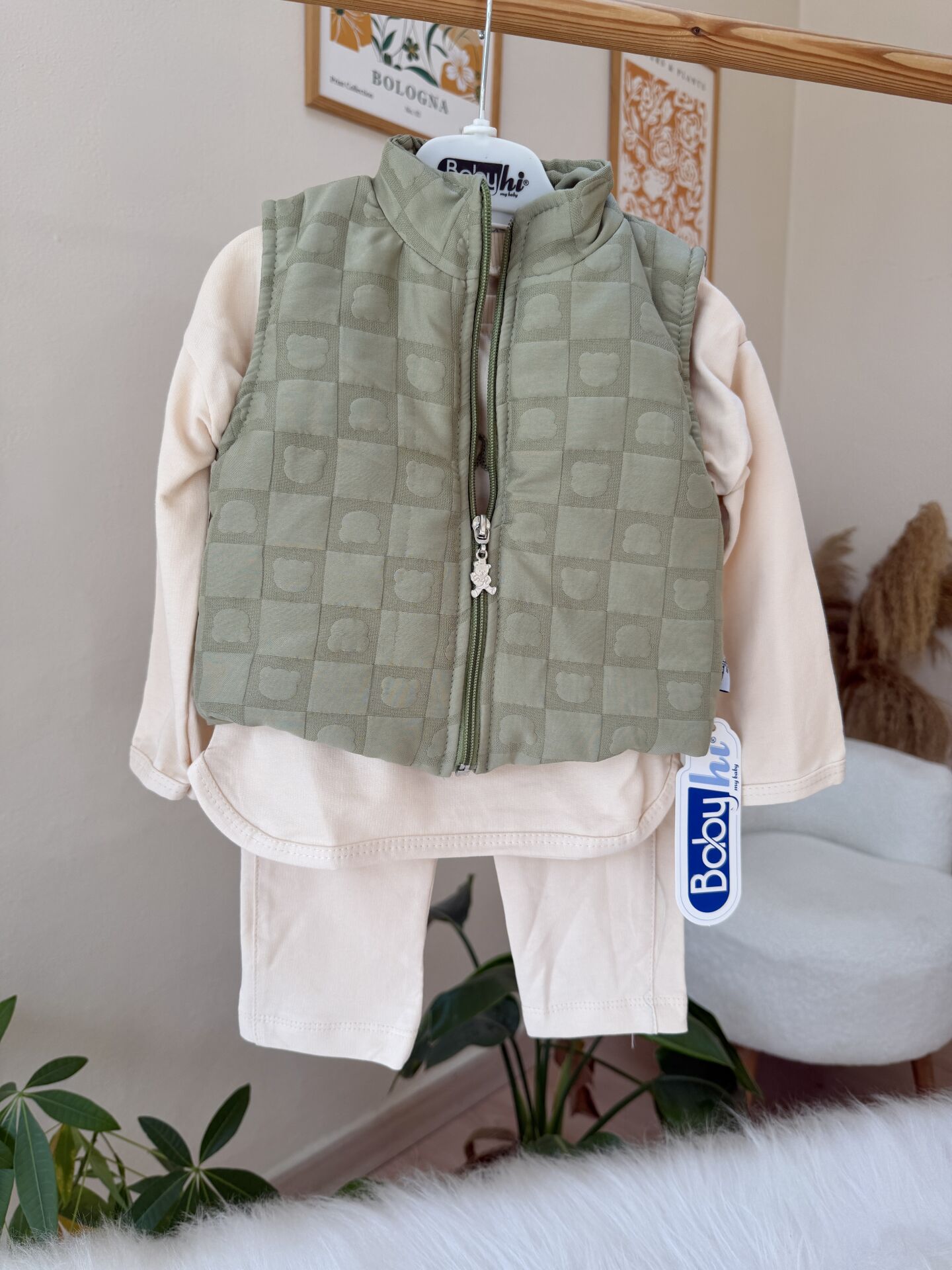 Yeşil bear Yelekli 3’lü takım