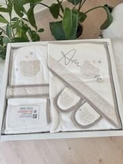 Kahve ayıcık 4 parça banyo set