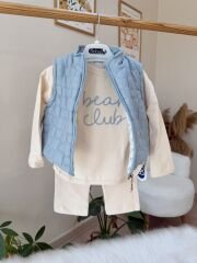 Mavi bear yelekli 3’lü takım