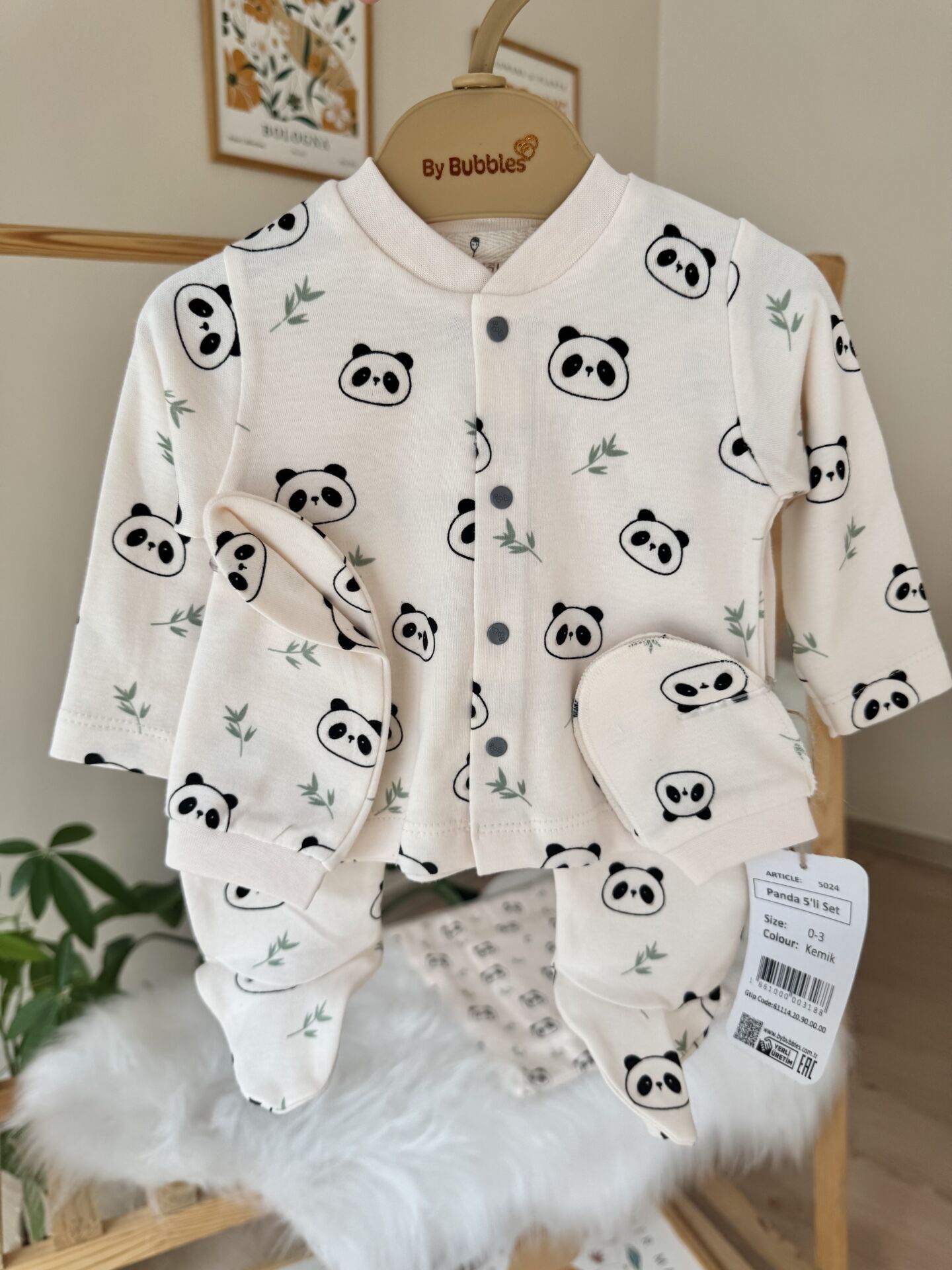 Organik panda battaniyeli 6’lı set