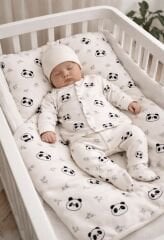 Organik panda 6’lı battaniyeli set