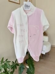 Pembe ayıcıklı kadife tulum